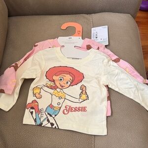 Pixar Jessie long sleeve shirt two pack matching sets 3-6 m NWT